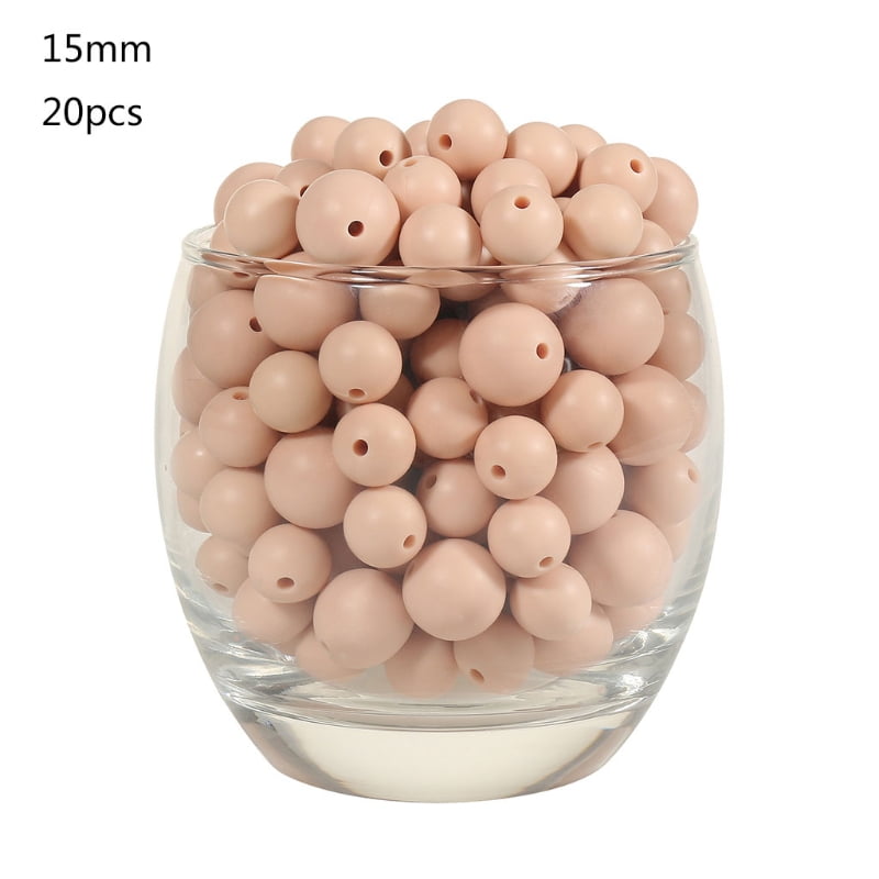 15mm Safe Silicone Teething Beads Baby Nursing Teether Necklace Chew Toys Making 