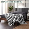 thumbnail image 4 of PAVILIA Black and White Buffalo Plaid Fleece Bed Blanket King Size, Soft Checkered Flannel Blanket for Sofa, Plaid Christmas Couch Throw Bed, Warm Cozy Decorative Blanket Fall Decor Gift, 90x108, 4 of 8