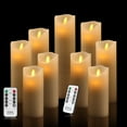 thumbnail image 1 of Antizer Flameless Candles Set of 9 Ivory Dripless Real Wax Pillars Include Realistic Dancing LED Flames and 10-Key Remote Control with 24-Hour T, 1 of 7