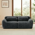 thumbnail image 2 of [Luckynote]Modular Sectional Sofa Couches,Soft Fluffy Plush Fabric Bottom Anti-Slip Design,32D High Density Sponge,No Assembly Required Ergonomic Design,With Throw Pillows Fits Living Rooms,Dark Grey, 2 of 25