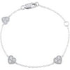 1/5 Carat T.G.W. Created White Sapphire Sterling Silver Heart Baby Bracelet, 5 with 1 Extender