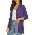 thumbnail image 4 of Turilly Womens Jackets Ladies Women's 3/4 Sleeve Fashion Casual Comfortable Solid Color Cardigan Top Blouse, 4 of 5