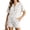 White, variant on ZyeKqe Womens Summer Sets Button V Neck Short Sleeve Shirts Drawstring Elastic Waist Shorts Casual 2 Piece Workout Sets