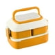 thumbnail image 1 of Fiambrera para niños con bonito conejo, doble compartimento, contenedor de almuerzo para estudiantes, contenedor de comida para microondas para parejas, naranja, pequeño, 1L, 1 of 5