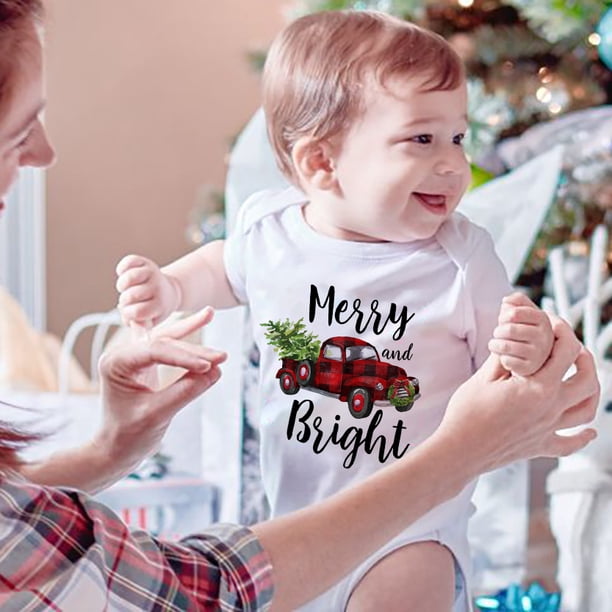 Monos de bebé recién nacido con dibujos de árbol de Navidad, ropa de manga corta para bebés, niños y niñas, mono cómodo para niños pequeños, regalo de Año Nuevo