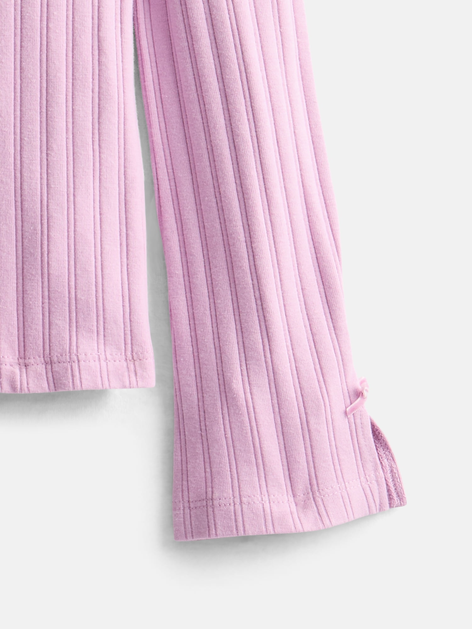 Wonder Nation Little Girls Ribbed Top with Long Bow Sleeves, Sizes 4-10