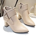 thumbnail image 6 of Wensltd Fall Boots Women Chunky Mid Heel Solid Color Office Work Outdoor Shoes Black, 6 of 8