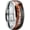 Silver & Wood-8mm, variant on 8mm Silver Tungsten Wedding Ring with Real Antler Zebra Wood Two Arrows Inlay Dome Hunting Ring Wedding Band Engagement Ring Size 10