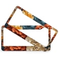 thumbnail image 2 of 2 PCS Orange And Red Floral License Plate Frame Colorful Shabby Flowers License Plate Cover License Plate Novelty License Plate Frame Aluminum Metal 2 Holes for US Standard Vehicles for Women Men, 2 of 6