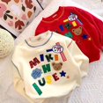 thumbnail image 2 of Suéter cálido de algodón para niños, primavera y otoño, parte superior de vellón fino para niños y niñas, linda camisa de cuello redondo para bebés, 2 of 5