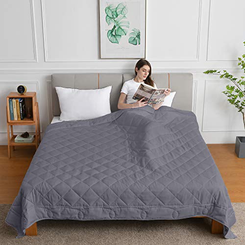 Weighted Blanket 80'' x 60'' Full Queen Size Reduce pressure Glass Beads 20 lbs 