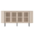 thumbnail image 5 of FITUEYES Fluted Sideboard Buffet Cabinet with 4 Pop-up Doors, Modern Curved Design Storage Cabinet for Kitchen & Dining Room, 64 inch, Natural, 5 of 6