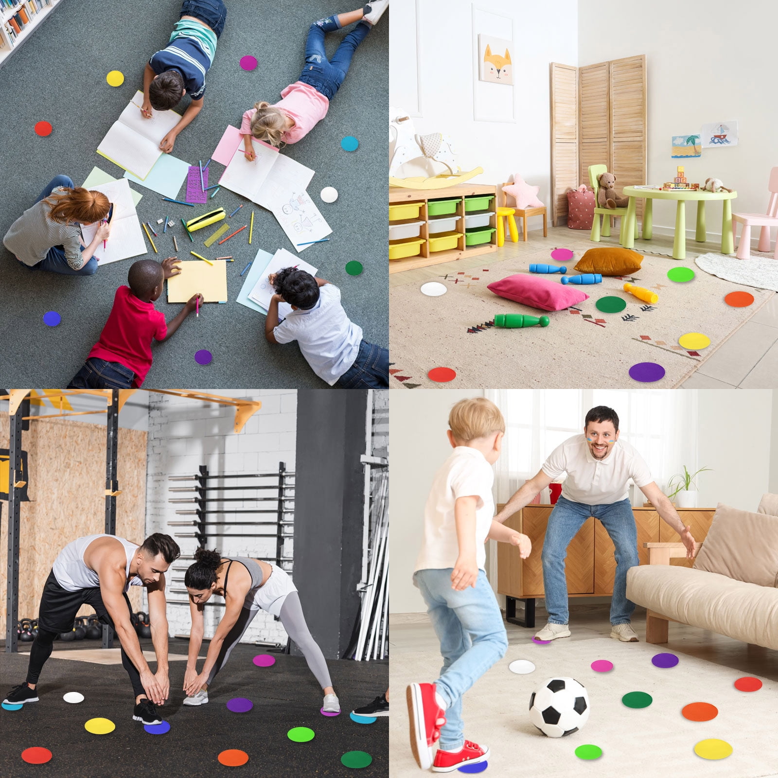 Unique Bargains Carpet Spot Markers Non-Slip Rubber Agility Markers Carpet Blue