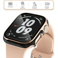 thumbnail image 5 of 4-Pack Hard PC Case with Tempered Glass Screen Protector Compatible with Apple Watch Series 8 Series 7 Bumper Full Coverage iWatch 41mm, Black/Blue/White/Pink-Rose Gold, 5 of 5