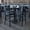 Black Top/Black Vinyl Seat, variant on Emma + Oliver 30RD Natural Table Set-X-Base & 4 Ladder Back Stools,Black Seat