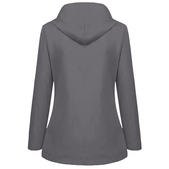 Chaqueta de lluvia sólida para mujer Chaquetas para exteriores Impermeable con capucha Impermeable a prueba de viento Fridja BV0+864