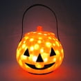thumbnail image 4 of Cubo de calabaza de Halloween con luces LED y sonido, cesta de calabaza con asa, cubo de dulces de Halloween, decoración para fiestas, 4 of 10