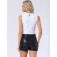 thumbnail image 3 of DARING DIVA Women's Sparkle Glitter Sleeveless Club Crop Tank Top XS White, 3 of 6