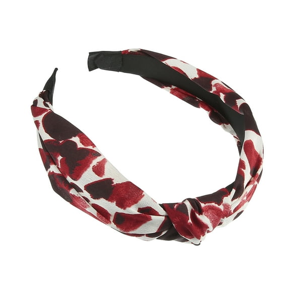 Vocoste Leopard Headband Top Knot Cheetah Headband Knotted Headbands Elastic Hair Accessories for Women Red