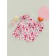 thumbnail image 3 of Lucakuins Infant Baby Girl Valentine#39;s Day Jumpsuit, Flare Manga Larga Cuello Redondo Letra/Corazón Estampado Mameluco + Diadema Lucakuins moda, 3 of 7
