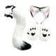 thumbnail image 2 of Conjunto de orejas y cola de gato y zorro, diadema para disfrazarse, fiesta o actuación. Blanco, 2 of 8