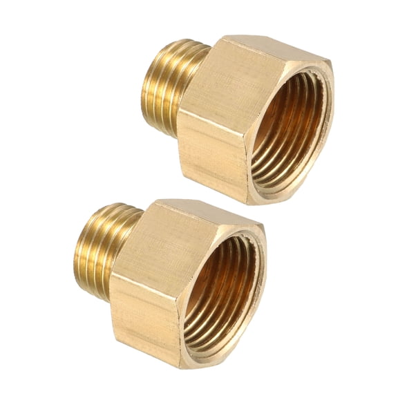 Brass Pipe Fitting, Adapter G1/4 Male x G3/8 Female Coupling 2pcs