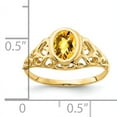 thumbnail image 2 of Primal Gold 14 Karat Yellow Gold 7x5mm Oval Citrine Checker Ring, 2 of 4