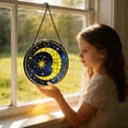 thumbnail image 3 of KuphiL10C Sun Moon Stained Glass Window Hanging, Galaxy Suncatchers for Windows, Stars Sun Catchers with Metal Chain and Hook, Wall Art Home Decor, Birthday Gifts, 3 of 5