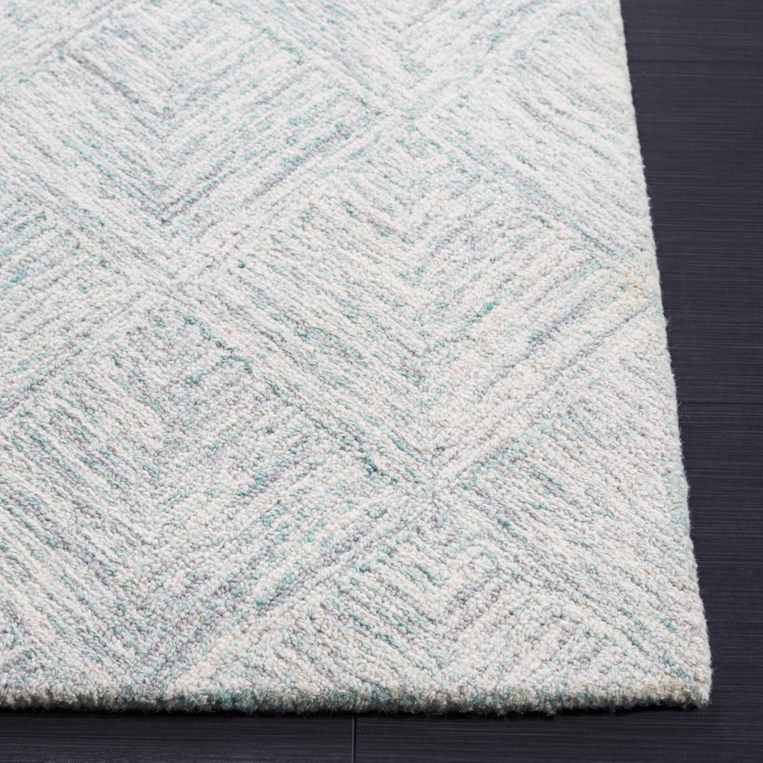 SAFAVIEH Abstract Trent Geometric Area Rug, Gray/Turquoise, 3' x 5'