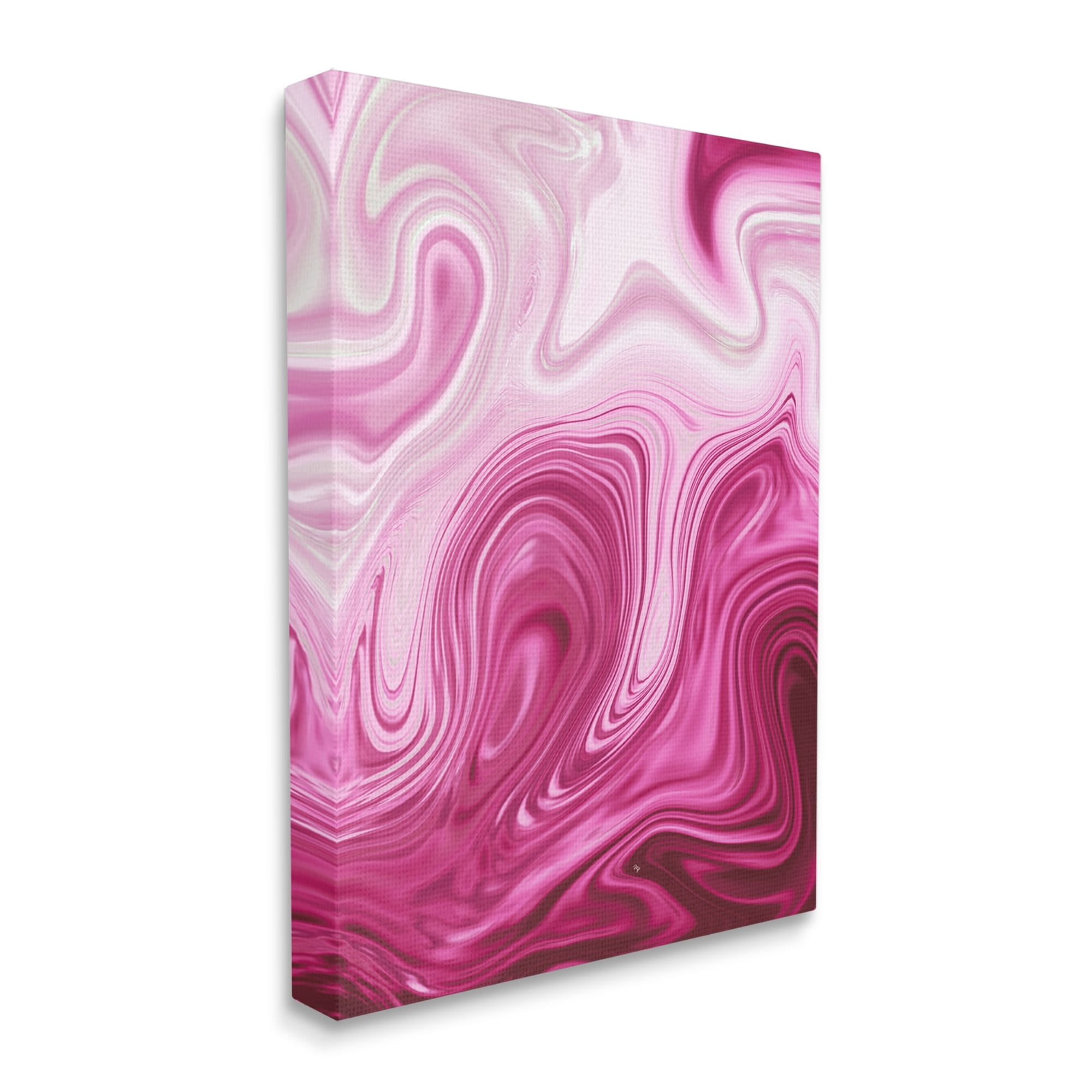 Stupell Pink Marble Abstract Swirls Abstract Painting Gallery Wrapped Canvas Print Wall Art