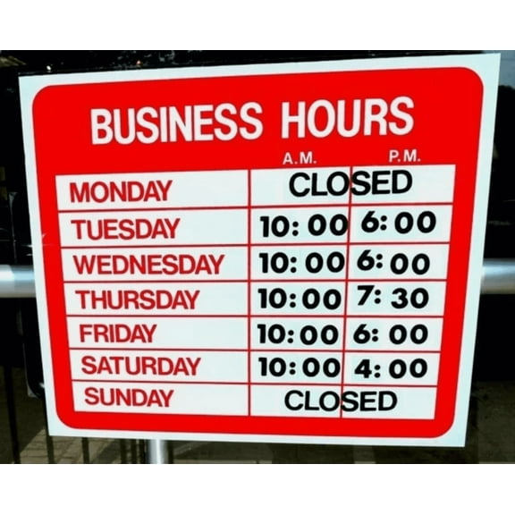 OPEN CLOSED BUSINESS HOURS SIGN Store Static Cling Window New ebay LOWEST PRICE