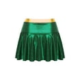 thumbnail image 6 of TiaoBug Women Girls Cheer Leader Uniform Dress Cheerleading Outfits Sparkle Long Sleeve Crop Top with Skirt Set Green XL, 6 of 7