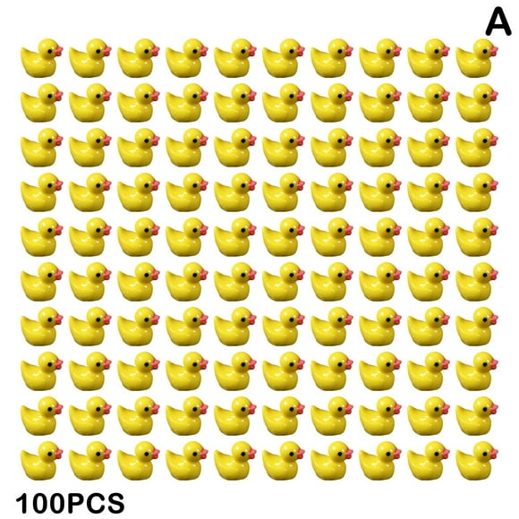 100/200PCS Mini Rubber Ducks Miniature Resin Ducks Duckies_ Tiny Yellow R9M3