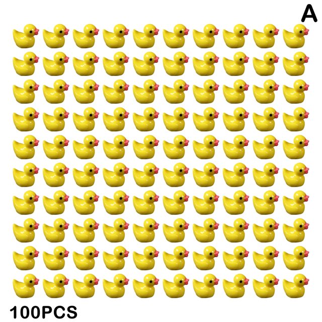 100/200PCS Mini Rubber Ducks Miniature Resin Ducks Duckies_ Tiny Yellow R9M3