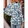 thumbnail image 3 of KISSMODA Women's Long Sleeve Comfy V-Neck Blouse & Tunic Tops, S-2XL, 3 of 4