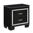 thumbnail image 2 of Black Bedroom Nightstand With Faux Alligator Front, 2 Drawer Slots For Practical Storage Glamourous In Drawers And Ornaments Organization, 2 of 5