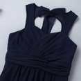 thumbnail image 2 of Alvivi Flower Girls Ruched Sleeveless Pageant Dress Wedding Party Chiffon Long Junior Bridesmaid Gown Navy Blue 6, 2 of 6