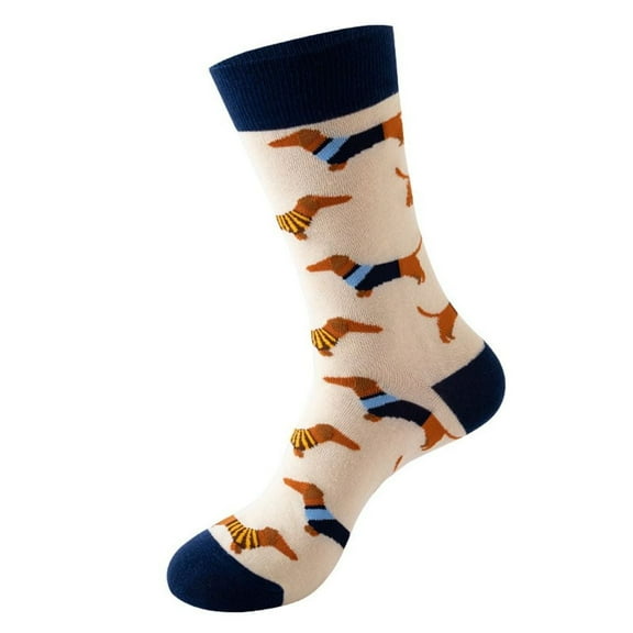 FARONZE Crew Cute Animal Dachshund  Dog Socks, Suitable for Men and Women, 1 pair