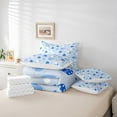thumbnail image 5 of Feelyou Blue Love Heart Bedding Comforter Set 7pcs for Child, Kawaii Cartoon Print King Bedding Sets, Dreamy Princess Style Reversible Bed Sheets, Microfiber Bedroom Decor, 5 of 7