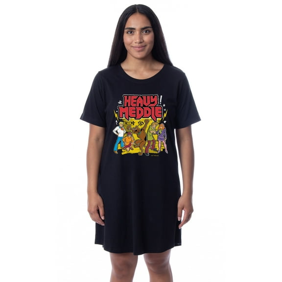 Scooby-Doo Womens' The Gang Heavy Meddle Nightgown Sleep Pajama Shirt
