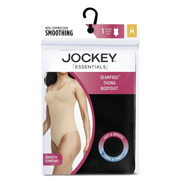 Jockey® Essentials Women's Slimming Thong Back Bodysuit, Seamfree Shapewear,  All Over Smoothing, Sizes Small-3XL, 5670 