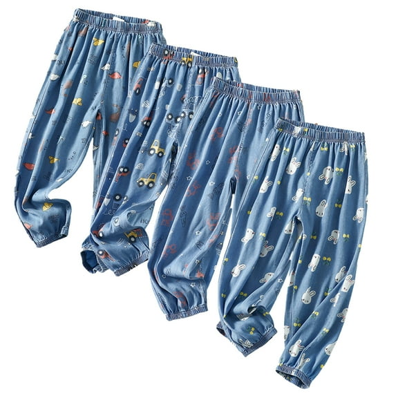 KYAIGUO Toddler Baby Unisex Spring Demin Pants Kids Elastic Distressed Waist Silky Jean Pants Summer Casual Thin Jeans for 2-9 Years Old