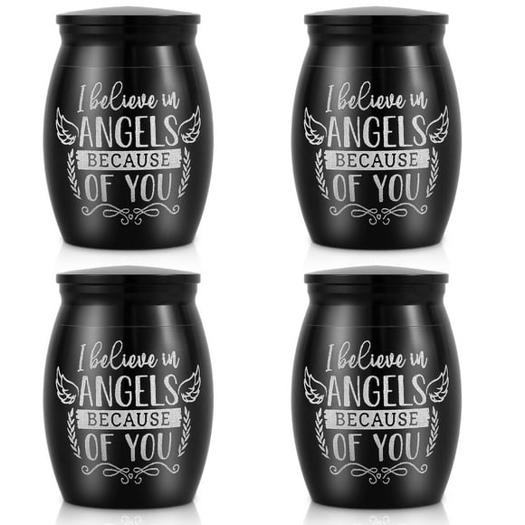 NUAHRHY 4Pcs Small Urn for Ashes Alloy Mini Cremation Urn Waterproof Ashes Holder Small Keepsake Urn Memorial Ash Holder Exquisite Small Urns for Family Loved Ones Human Pet Ashes 4x3cm