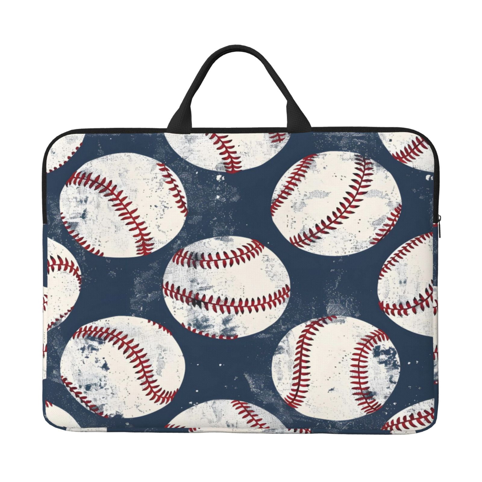 Laptop Sleeve Bag For Women Men 14inch Waterproof Durable Protective Computer Carrying Cover Handle Laptop Case Bag Vintage Baseball Theme Retro Sport Style Worn Leather Baseballs