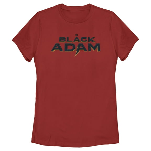 Women's Black Adam Black Logo  Graphic Tee Red X Large