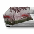 thumbnail image 3 of Poppy Flower Soft Flannel Fleece Throw Blanket, Dream Garden with Poppies Full Moon Floral Tree Branches Fairy Tale Paradise, Cozy Plush for Indoor and Outdoor Use, 60" x 80", Mauve Red, by Ambesonne, 3 of 6