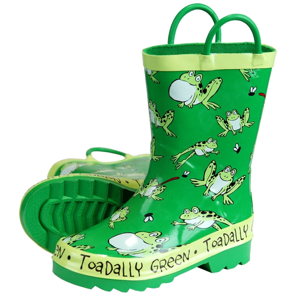 Frog Toadally Green Toddler Rain Boots 11