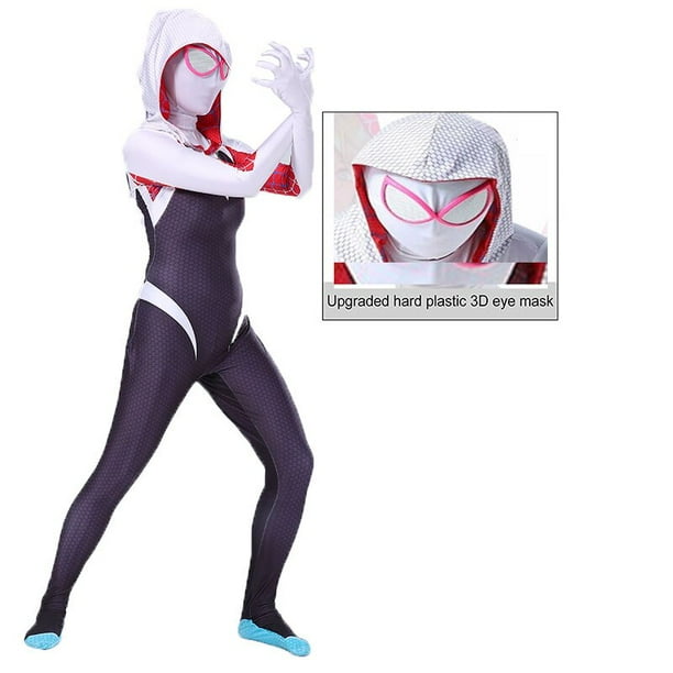 Disfraz de Spiderman para niños y adultos, traje de Spiderman Into The Spider Verse Gwen Stacy, mono de Halloween Fivean unisex