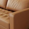 thumbnail image 3 of Stateside Upholstered Leather Square Arm Sofa Couch 70'' Brown, 3 of 5