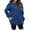 Blue, variant on Helii Women Fall Oversize Sweatshirts Crew neck Fleece Long Sleeve Pullover Shirts Y2K Outfit Causal Clothes White M